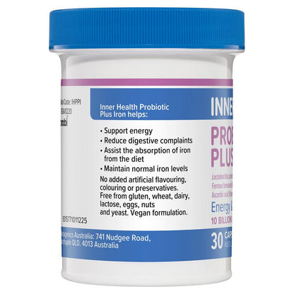 Inner Health Probiotic Plus Iron 30 Capsules