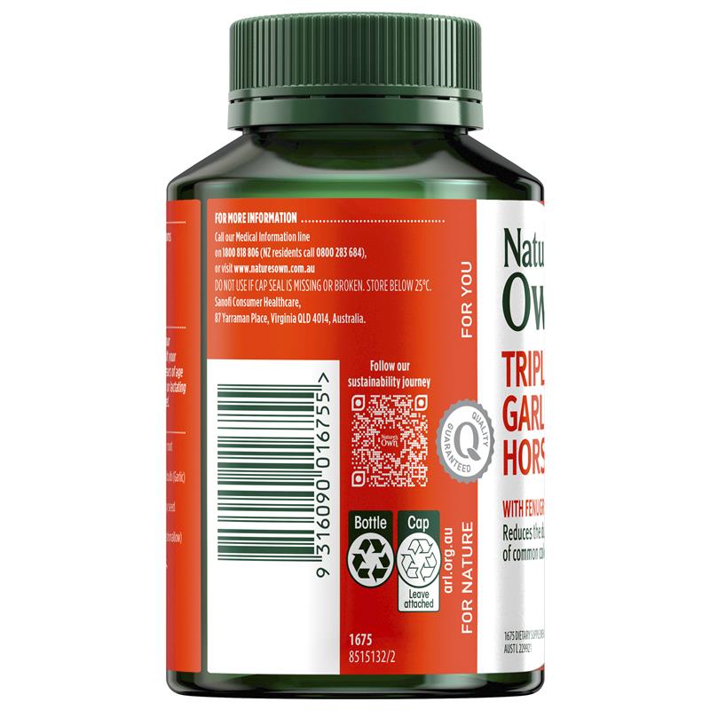 Viên uống Nature's Own Triple Strength Garlic C Horseradish 100 viên 