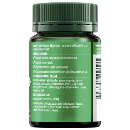 Nature's Own Vitamin B3 500mg 60 Tablets