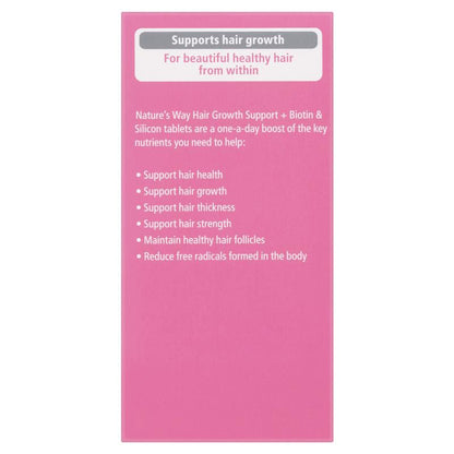 Viên uống hỗ trợ mọc tóc Nature's Way + Biotin &amp; Silicon 30 viên 