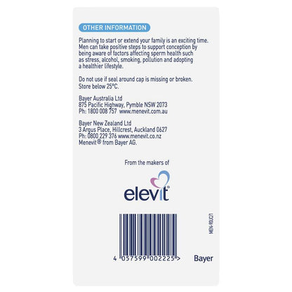 Menevit Pre-Conception Sperm Health Capsules 90 Pack