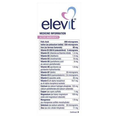 Elevit Pre-conception &amp; Pregnancy 100 Viên 