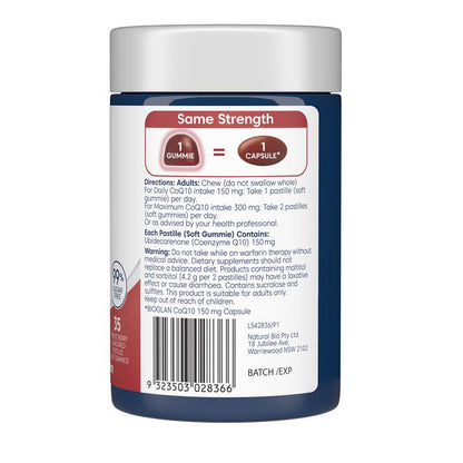 Kẹo dẻo Bioglan Therapeutic CoQ10 150mg 35 viên 