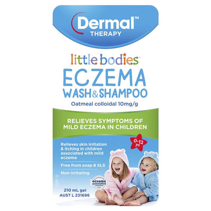 Dermal Therapy Little Bodies 湿疹洗发沐浴露瓶（带泵）210ml 