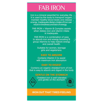 Fab Iron + 维生素B复合物 60片