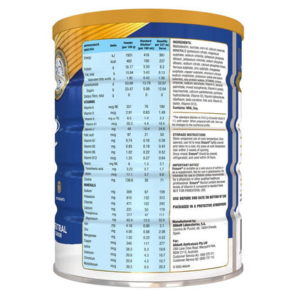 Sữa bột Ensure trung tính 850g 