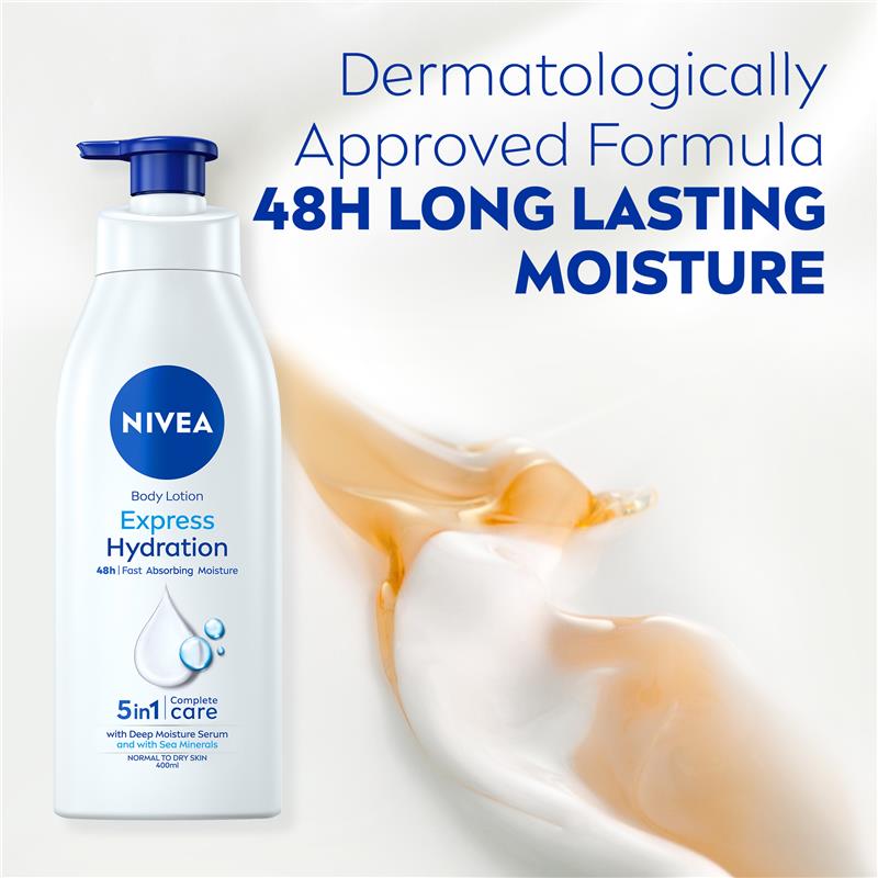 NIVEA Express Hydration Body Lotion Moisturiser 400ml