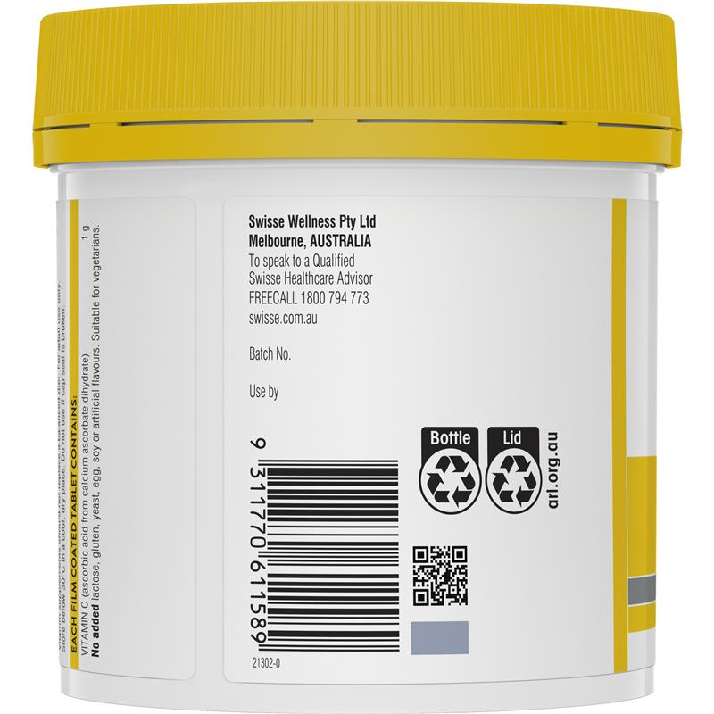 Swisse High Strength Vitamin C 1000mg 250 Tablets Exclusive Size