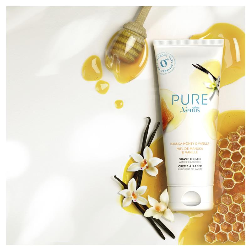 Kem cạo râu Gillette Venus Pure hương mật ong Manuka &amp; vani 174g 