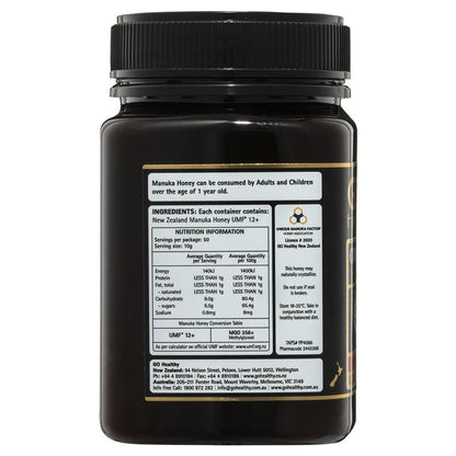Mật ong Manuka GO Healthy UMF 12+ (MGO 350+) 500gm 