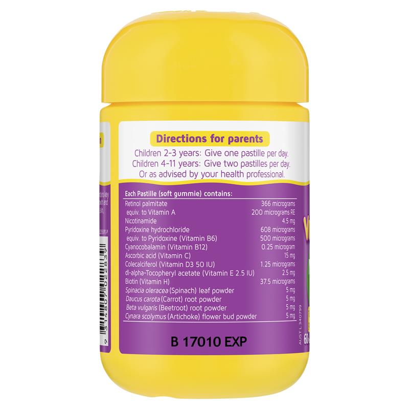 Kẹo dẻo Nature's Way Kids Smart Vita Gummies Multi-Vitamin + Vegies 60 viên 