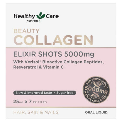 Healthy Care Beauty Collagen Elixir Shots 5000mg 25ml x 7 Bottles