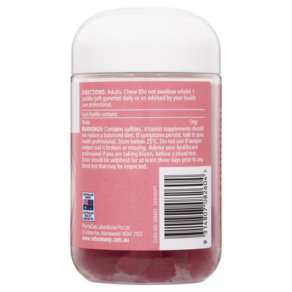 Nature's Way Beauty Biotin Gummies 40 Pastilles