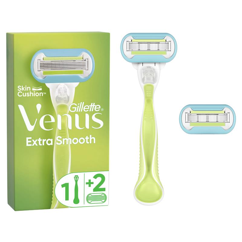 Tay cầm dao cạo râu Gillette Venus Extra Smooth + 2 lưỡi dao thay thế 