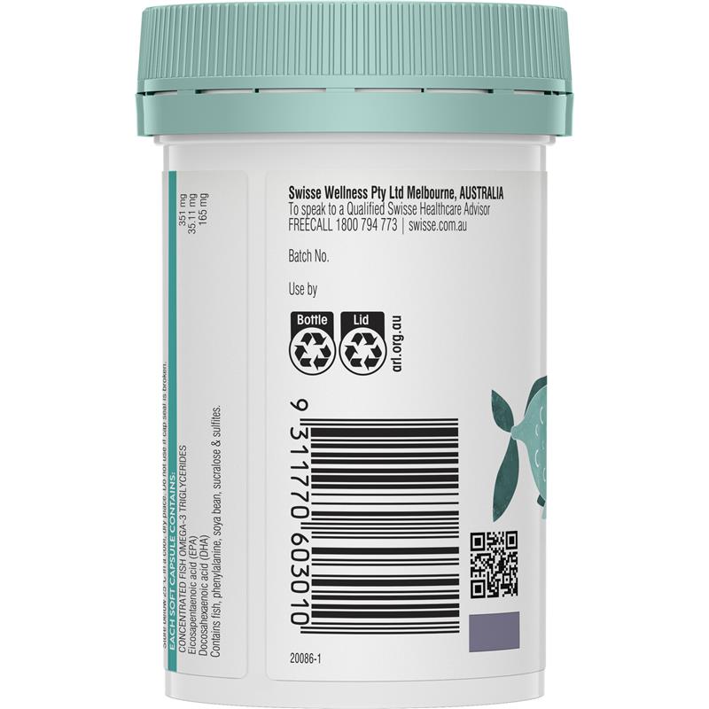 Swisse 儿童鱼油 60 粒胶囊