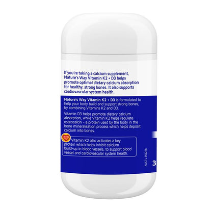 Nature's Way Osteo K Vitamin K2 + D3 180mcg 30 Softgel Capsules