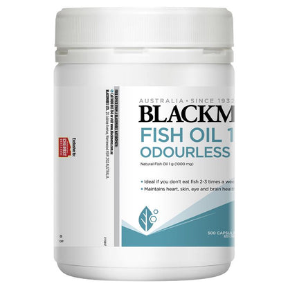 Blackmores 无味鱼油 1000 毫克 Omega-3 500 粒胶囊超值装