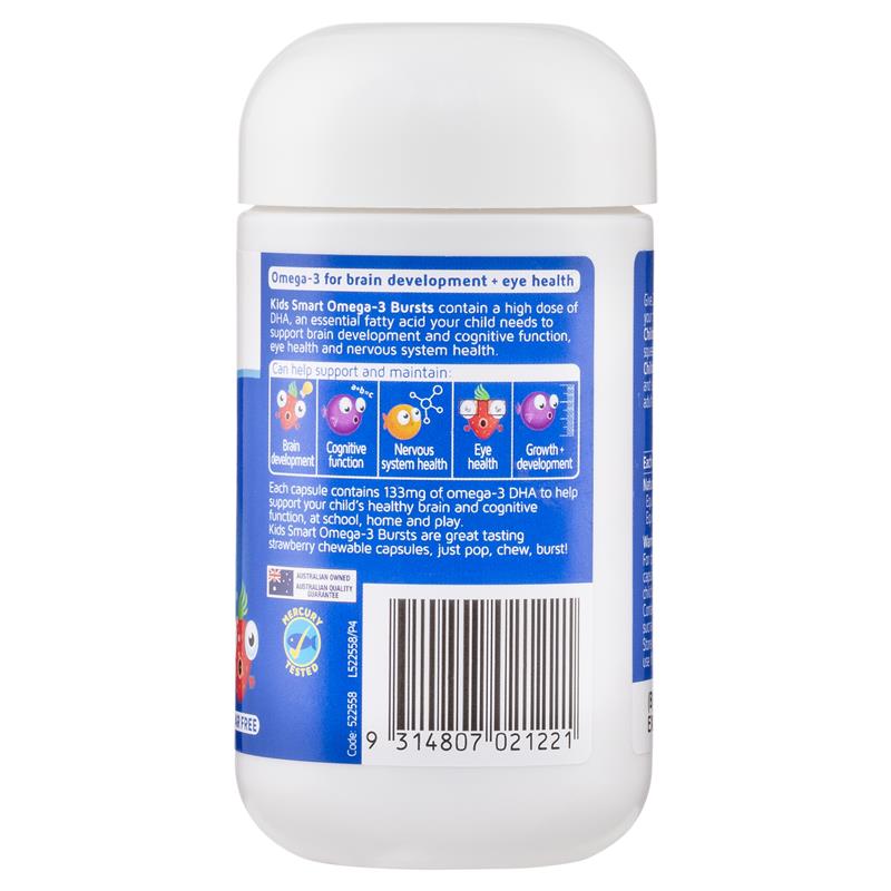 Nature's Way Kids Smart Omega-3 Fish Oil hương dâu tây 50 viên nang nhai 
