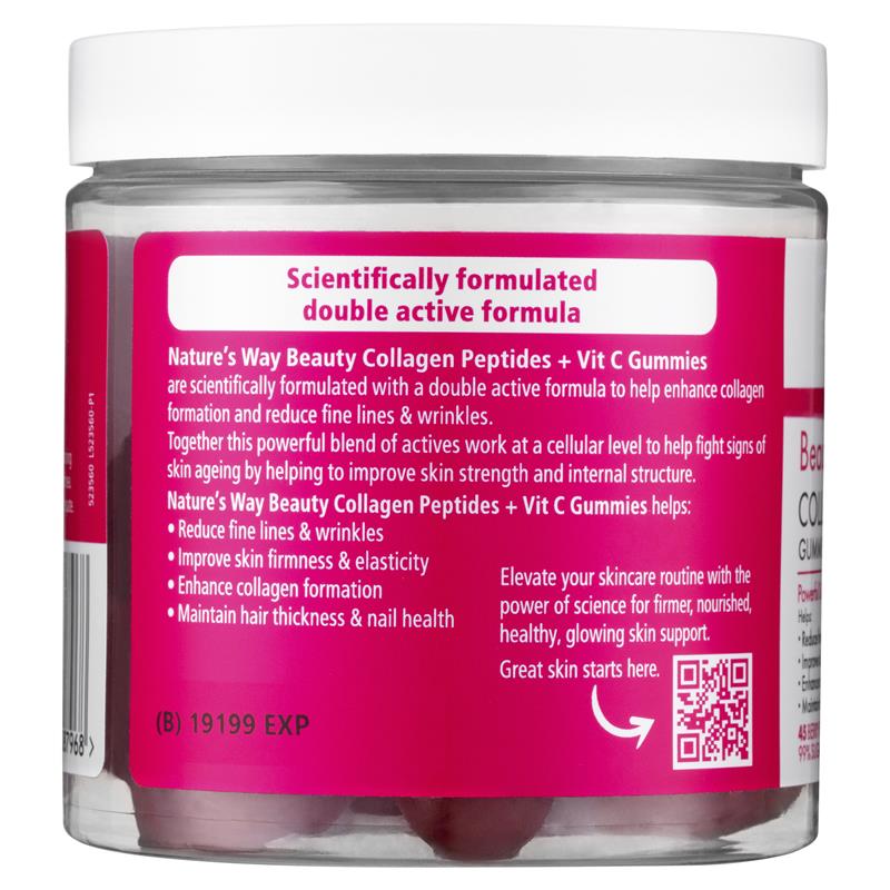 Nature's Way Beauty Collagen Peptides + Vit C 45 viên kẹo dẻo 