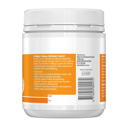 Healthy Care Vitamin C 500mg 300 Chewable Tablets