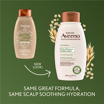 Aveeno 燕麦奶混合保湿护发素，适合干燥和受损发质，354 毫升