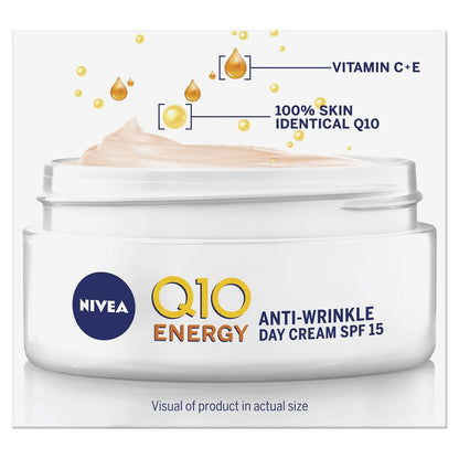 NIVEA Q10 Power + Vitamin C Energy Face Moisturiser SPF15 50ml