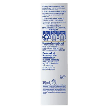 Nivea Q10 Anti-Wrinkle Expert Dual Action Serum 30ml