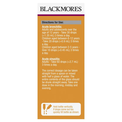 Blackmores Kaloba Accute Bronchitis &amp; Sinusitis Relief 50mL 