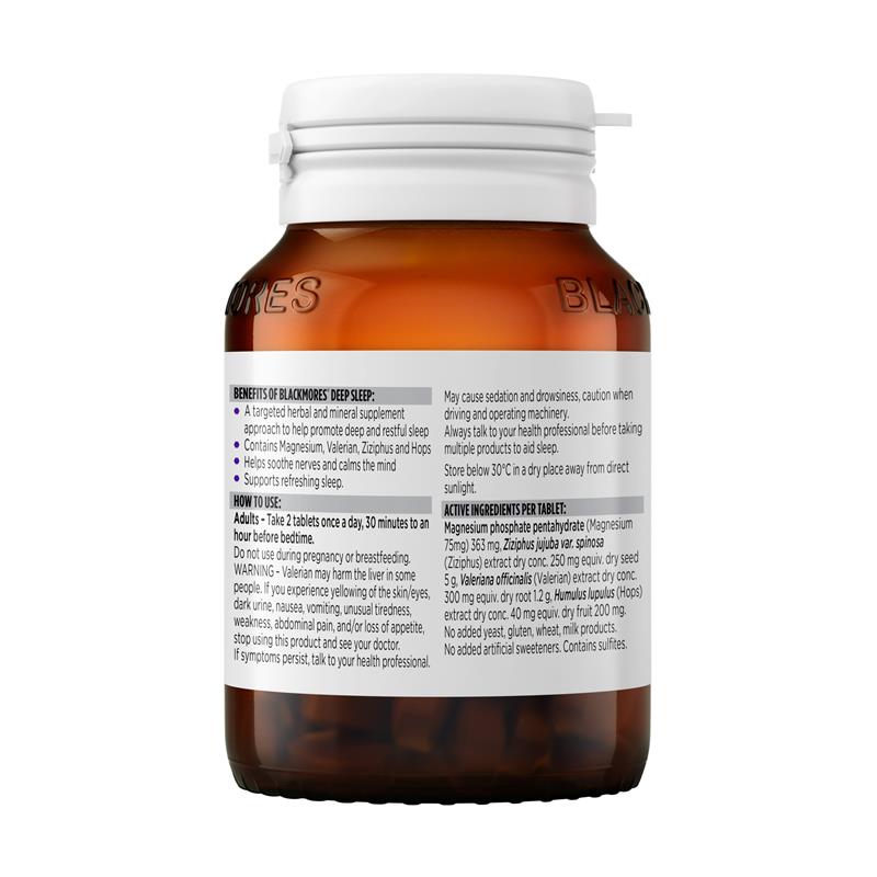 Viên uống hỗ trợ giấc ngủ sâu Blackmores Deep Sleep 60 viên 