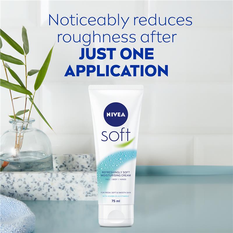 NIVEA Soft Moisturiser Cream Face Body Hands 75ml