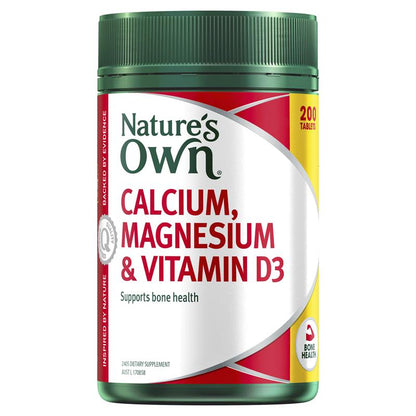 Nature's Own Calcium and Magnesium with Vitamin D3 200 Tablets Exclusive Bulk Size