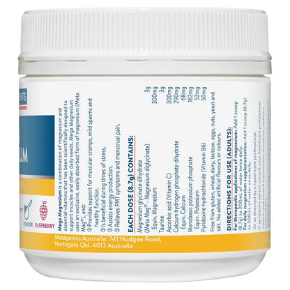 Ethical Nutrients Mega Magnesium 200g Bột Mâm xôi 
