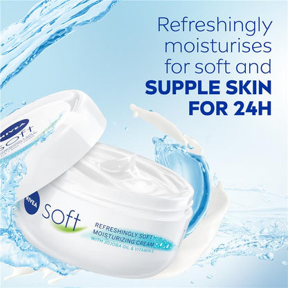 NIVEA Soft Moisturiser Cream Face Body Hands 200ml