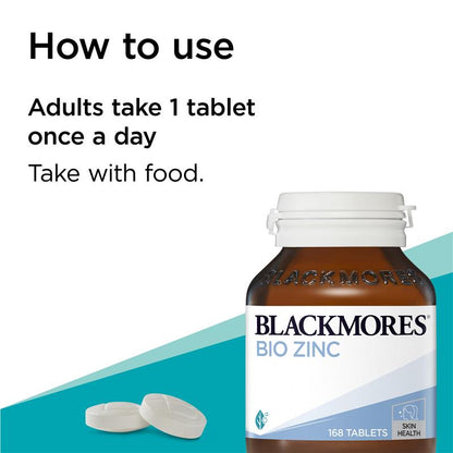 Blackmores 生物锌皮肤健康免疫支持维生素 168 片