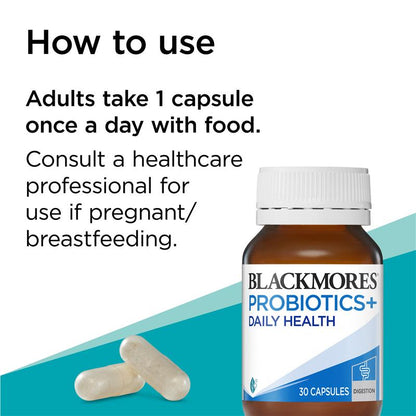 Blackmores Probiotics+ Daily Health Gut Health Vitamin 30 Capsules