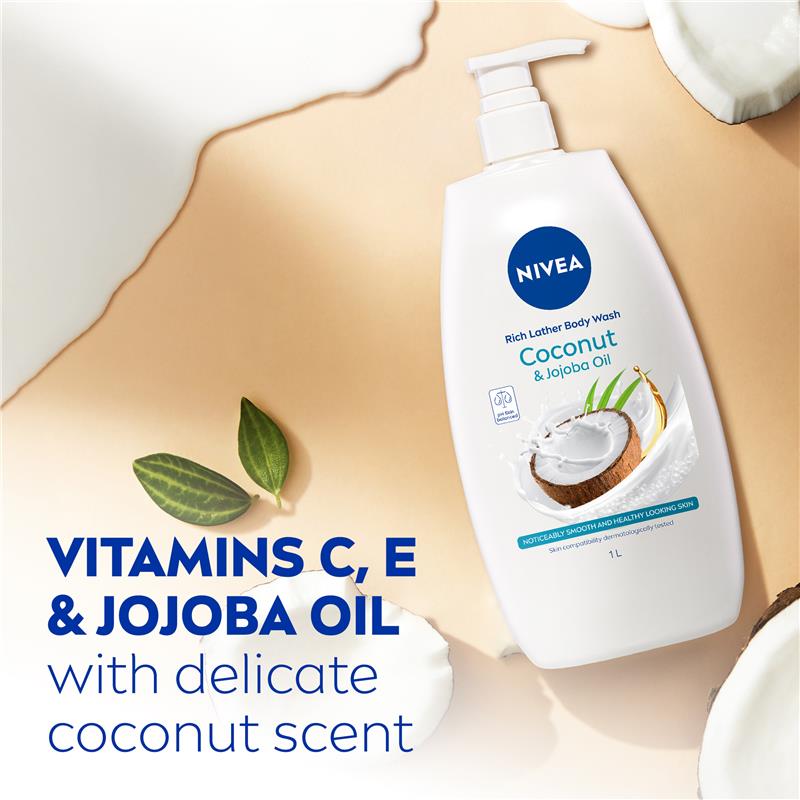 Sữa tắm NIVEA Coconut &amp; Jojoba Oil 1L 