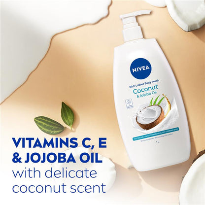 Sữa tắm NIVEA Coconut &amp; Jojoba Oil 1L 
