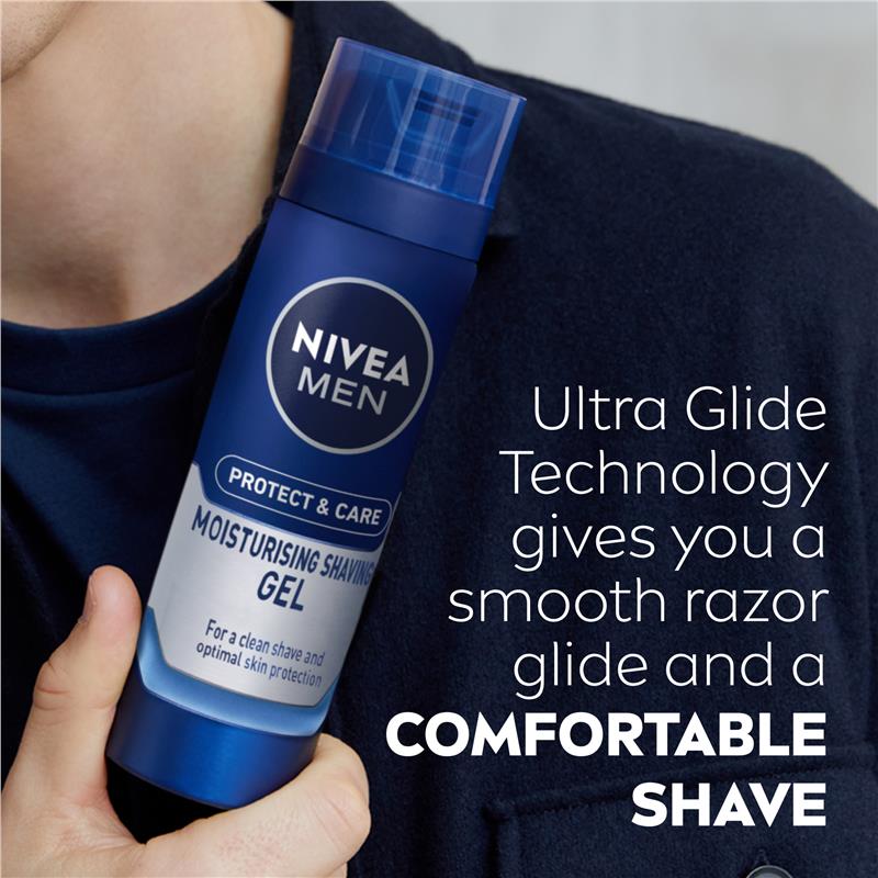 Gel cạo râu dưỡng ẩm NIVEA MEN Protect &amp; Care 200ml 