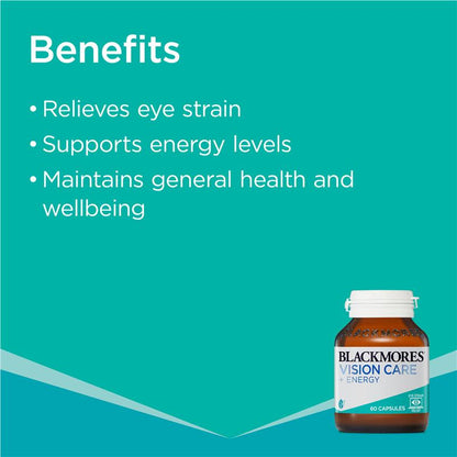 Viên uống bổ mắt Blackmores Vision Care + Energy 60 viên 