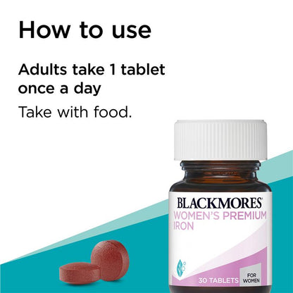 Blackmores Women's Premium Iron Energy Support 30 viên 