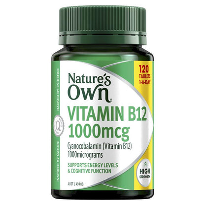 Nature's Own High Strength Vitamin B12 1000mcg 120 Tablets Exclusive Size