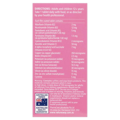 Viên uống hỗ trợ mọc tóc Nature's Way + Biotin &amp; Silicon 30 viên 