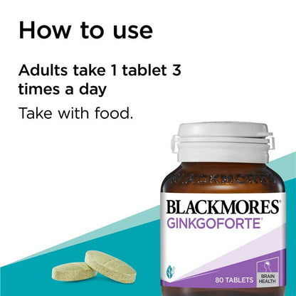 Viên uống hỗ trợ trí nhớ Blackmores Ginkgoforte 80 viên 