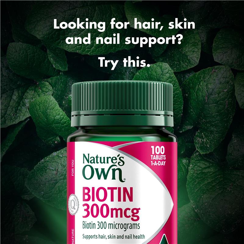 Nature's Own Biotin 300mcg 100 Viên 