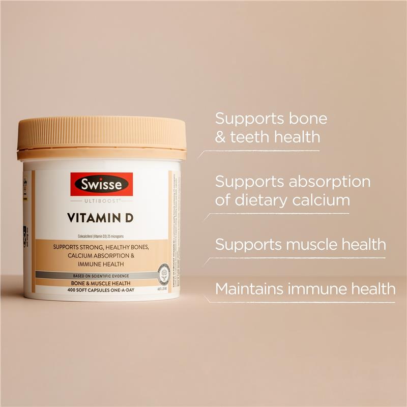 Swisse Ultiboost Vitamin D 400 Capsules