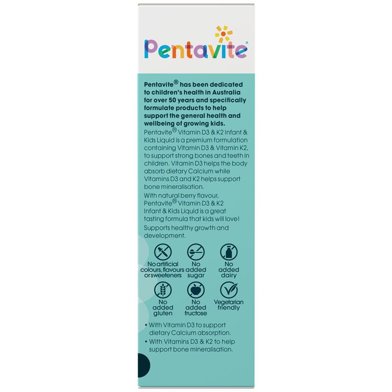 Pentavite Vitamin D3 &amp; K2 dạng lỏng cho trẻ em 30ml 