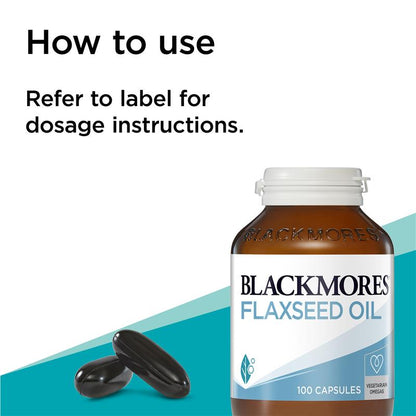 Dầu hạt lanh Blackmores 1000mg Omega-3 chay 100 viên nang 