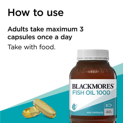 Dầu cá Blackmores 1000mg Omega-3 400 viên nang 