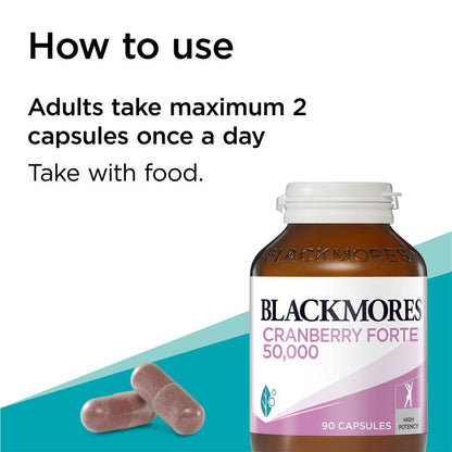 Blackmores 蔓越莓强效 50000 毫克 女性健康维生素 90 粒胶囊