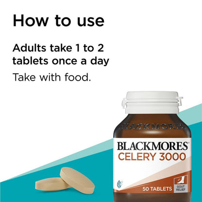Blackmores Celery 3000mg Giảm Đau Nhẹ 50 Viên 